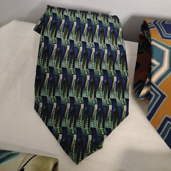 ❤️6 Tie Lot Jos Banks J Garcia Oleg Cassini Tango Allyn Saint George 100% Silk - Picture 6 of 13